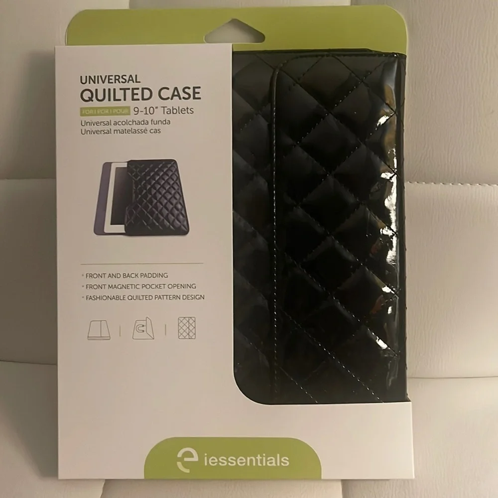 Nwt Universal Black Quilted Case for Tablets 9-10